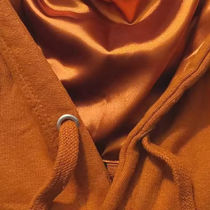 Luxe Double Couche Soie Doublure Pull Plaine Blanc Unisexe Satin Doublé Intérieur Capuche Hommes Cordon Hoodies Avec Satin - Product Image 5