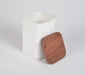 Creative Low MOQ Handmade White Galvanized Iron <b>Box</b> With Wooden Lid <b>Large</b> Manufacturer Wholesaler - Product Image 3