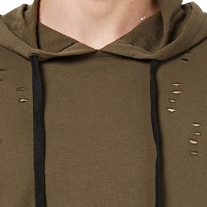 New Arrival Men's Customized <b>Distressed</b> Pullover Hoodies 100% Cotton French Terry Blank Plain <b>Top</b> Quality Clothing Manufacturing - Product Image 5