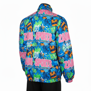 Veste coupe-vent en polyester de qualité supérieure 150 GSM Impression par sublimation multicolore vibrante avec logo personnalisé Veste coupe-vent pour homme - Product Image 4