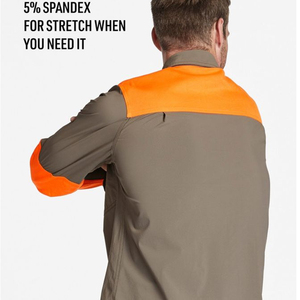 Tissu en coton long de qualité fiable avec logo brodé personnalisé de chemises de tir en plein air Upland avec impression de jeu d'oiseau sérieux en vente - Product Image 4