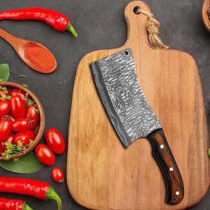 Couteau de boucher en acier damas Full-Tang de logo personnalisé de haute qualité couperet de cuisine professionnel fait à la main avec support OEM - Product Image 3