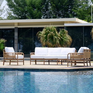 Bale Living Lisbon Outdoor <b>Sofa</b> Set with Deep Seating Modern Design <b>Waterproof</b> Wood Construction Indonesia Manufactured - Product Image 1