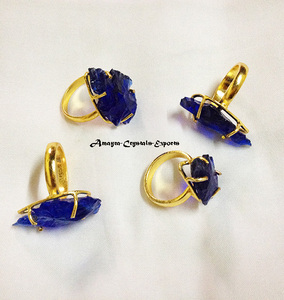 Gemstone Carved Blue Obsidian Electroplated Arrowhead Rings Handmade Agate Finger Ring <b>Top</b> Quality From Amayra <b>Crystals</b> India - Product Image 2
