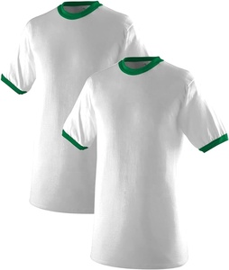 Haute qualité nouvelle collection haut à la mode hommes à manches courtes col rond OEM Bangladesh manches et cou contraste côtelé T-Shirt - Product Image 4