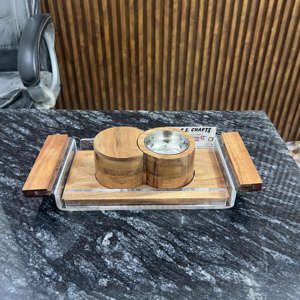 Ensemble de brûleurs Bakhoor en bois faits à la main de qualité supérieure avec boîte plateau en acrylique porte-encens arabe pour mariages religieux et décoration intérieure - Product Image 4