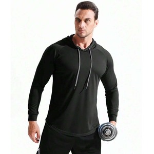 Sweat-shirt de fitness personnalisé pour hommes Sweat-shirt à séchage rapide Sweat à capuche d'entraînement de basket-ball respirant - Product Image 4