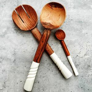 Accesorios de Último Modelo, Juego de Servidores de Ensalada de Acacia, Ecológicos, Aptos para Lavavajillas, Utensilios para Ensalada, Cocina, Hechos en India - Product Image 6