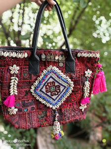 Indian Handmade Traditional Embroidered Handbag Women Vintage Banjara Tassel Shopping <b>Bag</b> Stylish Boho <b>Hippie</b> Seashell Tote <b>Bag</b> - Product Image 2