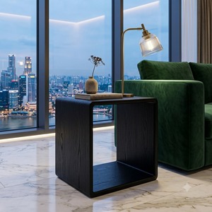 Boîte de rangement empilable en bois d'acacia moderne et modulaire SINTERIOR, résistante à l'eau, pour économiser de l'espace, capacité 4-5L, pour la maison, le salon - Product Image 2