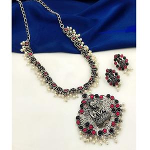 Collar de piedra larga oxidada de calidad superior de lujo con juego de pendientes Joyería de latón etéreo para Aniversario de compromiso de fiesta - Product Image 1