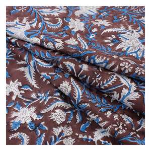 Nouvelle collection de tissu en coton léger imprimé à la main avec des motifs floraux, doux pour les chemises d'été, les sacs, les rideaux, les jouets, impression personnalisée - Product Image 4