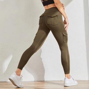 Ropa de entrenamiento personalizada para mujer, mallas de Yoga de cintura alta con bolsillo, mallas de realce hechas por Hanger Impex - Product Image 2