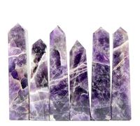 Haute qualité Style européen taille personnalisée 4 facettes poli naturel améthyste Point cristal grande tour sculpté Feng Shui amour