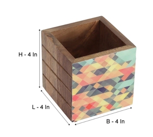 Mosaic Mango Wood <b>Pen</b> Holder/ Desk <b>Organizer</b> Wooden Desktop Pencil Cup Office Supplies <b>Organizer</b> Caddy Stand - Product Image 6
