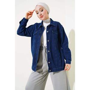 Veste courte en jean à double poche sur la poitrine, coupe classique, motif très coloré, fabriquée en TR - Product Image 2