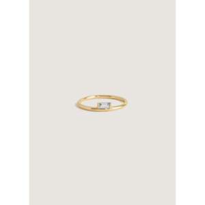 Modern Fashionable Mother's Diamond <b>Ring</b> Rose and <b>Gold</b> Plated Bezel <b>Set</b> Engagement <b>Ring</b> Trendy Inlay Styling - Product Image 1