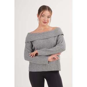 Pull en maille gris fumé à sequins style décontracté Madonna en gros - Product Image 5