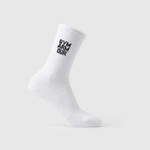 Chaussettes blanches de haute qualité personnalisables avec logo, anti-bactériennes, respirantes, design imprimé sportif pour l'automne, idéales pour le cyclisme quotidien - Product Image 2