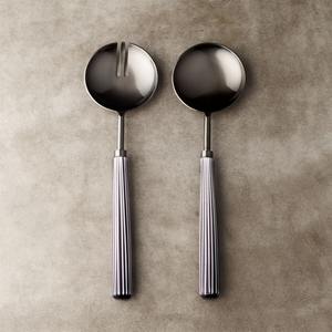 Juego de servidor de ensalada de Metal Premium con mango decorativo, utensilio de servicio de comedor moderno, vajilla de cocina elegante, regalo - Product Image 4