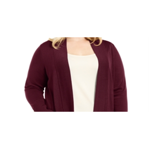 JM Collection Women's Cherry Pie Print <b>Cardigan</b> <b>Sweater</b> Button Sleeve Flyaway Autumn Season Size 0X Striped Pattern - Product Image 2