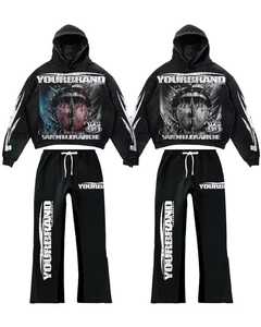 Muestra Gratuita, Conjunto Deportivo de Algodón 100% Transpirable de Alta Calidad con Estampado por Sublimación, Talla Grande, Sudadera con Cremallera y Pantalones Deportivos - Product Image 6