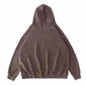 100% algodón orgánico invierno francés Terry Sun Faded ácido lavado personalizado transpirable desgastado peso pesado Sudadera con capucha - Product Image 4