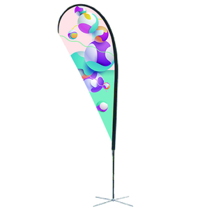 Bán Buôn Tùy Chỉnh Đôi Hai Mặt Bãi Biển Cờ Biểu Ngữ Spike Cơ Sở In Polyester Chất Liệu Nhà Máy Hiển Thị Bay Logo Bãi Biển Cờ - Product Image 4