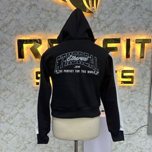 เสื้อฮู้ดสำหรับผู้ชายบริการ OEM มีอัตราการปรับได้มีซิปพิมพ์ลายสีเหลือง - Product Image 6