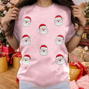 Camisetas transpirables rosas navideñas para mujer, camiseta navideña de alta calidad para mujer, camisetas navideñas con cuello redondo - Product Image 6