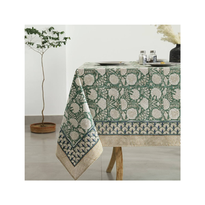 Vajilla elegante ecológica 100% algodón verde Floral bordado mantel Tribal Craft 160 GSM 6 plazas India Etiqueta Privada DHL - Product Image 3