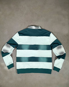 Trade Mfg de gran tamaño para hombre de algodón de talla grande para Polo de manga larga corte coser rayas Jersey Panel Vintage Block Spray - Product Image 3