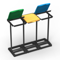 Poubelles rectangulaires en plastique écologiques Mongardi Made in Italy, très vendues, capacité 80L, résistantes aux intempéries, sans vis