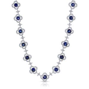 สร้อยคอเพชรทรงคุชชั่นสีน้ำเงิน DEF ได้รับการรับรองจาก IGI ผลงานชิ้นเอกของผู้หญิง ทองคำขาว 18Kt เพชรเลี้ยงในห้องปฏิบัติการ หรูหรา สง่างาม - Product Image 4