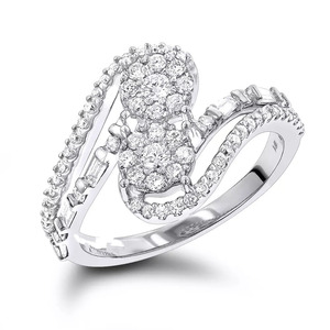 แหวนแต่งงานแหวนหมั้นของผู้หญิงทำจากเงินแท้925แข็งดีไซน์คลาสสิกเครื่องประดับงานปาร์ตี้ทำจากหินเพทายขายส่ง - Product Image 2