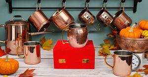 แก้วมอสโกมิวล์ขนาด16ออนซ์พร้อมของขวัญทองแดงบริสุทธิ์เรียงรายทำจากนิกเกิลบรรจุในกล่องกำมะหยี่สีแดงสำหรับคนที่คุณรัก - Product Image 4