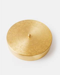 Boîte Masala en laiton pur couvercle gravé cuillère boîte à épices en laiton conteneur à épices Masala Dani Dabba parfait pour les accessoires cadeaux - Product Image 6