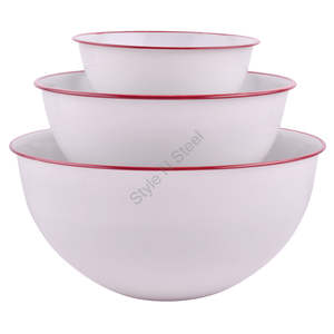 De acero inoxidable al por mayor Premium tazón para mezclar ensaladas Juego de 3 piezas - Product Image 3