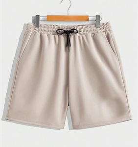 Conjunto informal de dos piezas de verano para hombre de algodón 100%, camiseta lisa transpirable y pantalones cortos con estampado personalizado - Product Image 2