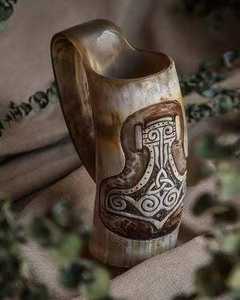 Tazas Vikingas de Cuerno de Búfalo Natural de Alta Calidad, Estilo Náutico Pulido para Colecciones de Bebidas Vintage, Precios al por Mayor en India - Product Image 2