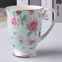 Vente en gros de vaisselle en porcelaine fine européenne de 300 ml, de haute qualité, à motifs floraux, écologique, sans BPA, sans danger pour les aliments, compatible lave-vaisselle, logo personnalisé