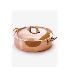 Plat à gratin en cuivre martelé de luxe avec couvercle et poignées en métal, vaisselle et ustensiles de cuisine artisanaux - Product Image 5