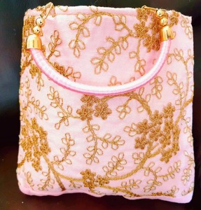 Pochette brodée indienne sac à main de fête de mariage en soie brute sac à main Potli traditionnel pour les femmes cadeaux de retour et lot de gros - Product Image 5
