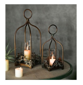 Lanternes décoratives en métal et verre de haute qualité en bordure finie en cuivre avec verre pour la décoration intérieure et extérieure - Product Image 6