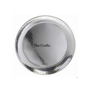 Stainless Steel Silver Color Serving Tray With Leaf Handles High Quality Kitchenware <b>Dessert</b> Food Tray At Good Price - Product Image 6