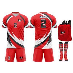 Ensemble d'uniformes de football respirants personnalisés 100% uniformes sublimés en tissu polyester uniformes de football pour garçons - Product Image 1
