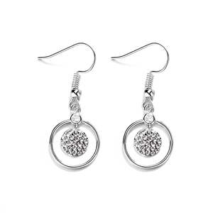 Orecchini Pendenti in Argento Sterling Martellato con Topazio Bianco, Eleganti e alla Moda - Product Image 1