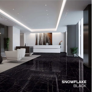 Carreaux en porcelaine SNOWFLAKE BLACK de style européen moderne 600x1200mm, finition brillante, texture solide, antibactériens, antidérapants - Product Image 1