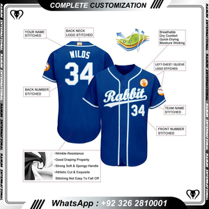 เสื้อเบสบอลขายดีเสื้อเบสบอลคุณภาพสูงปรับแต่งได้และใส่สบาย - Product Image 2