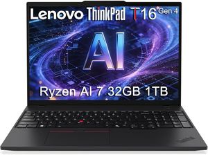 โน้ตบุ๊ก ThinkPad T16 รุ่นใหม่ จอแสดงผล 16.0 นิ้ว AI 7 PRO 350, 64GB, SSD 4TB, AMD Radeon 860M, Windows 11 Pro พร้อมฮับ USB - สีดำ - Product Image 2